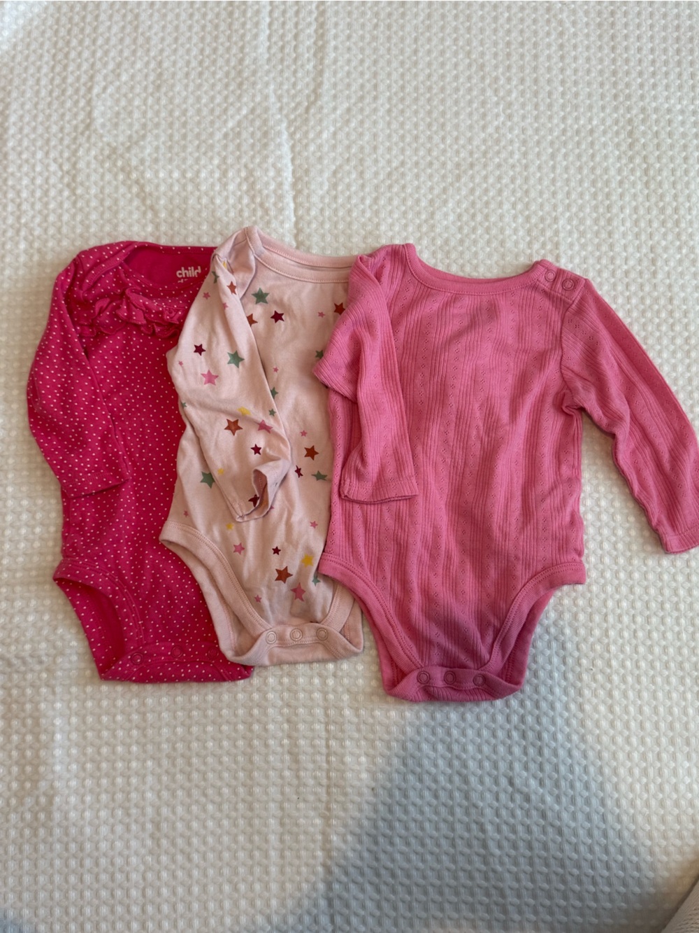 Bundle of 3 3-6m Long Sleeve Bodysuits